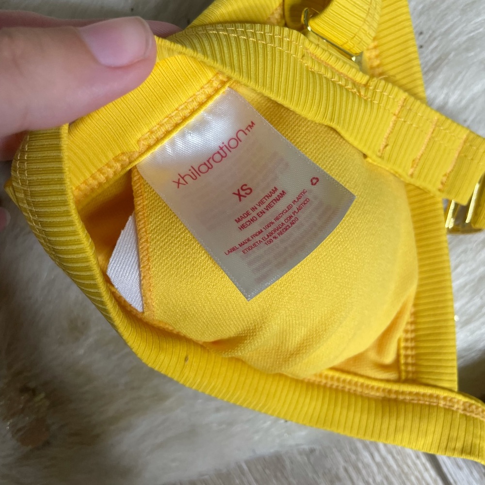 Xhilaration ribbed mustard yellow bikini top - Picture 3 of 3